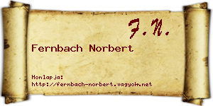 Fernbach Norbert névjegykártya